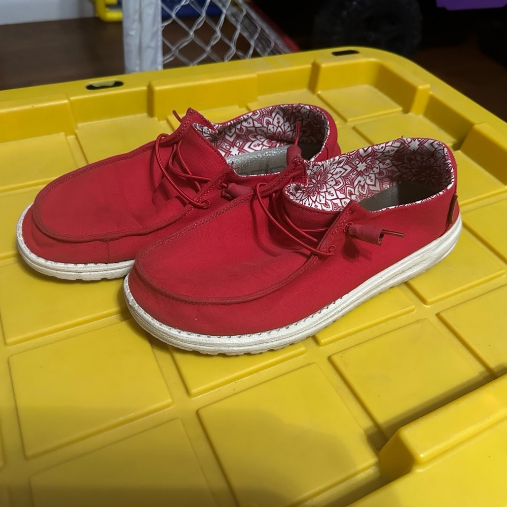Hey Dude Red women’s size 10